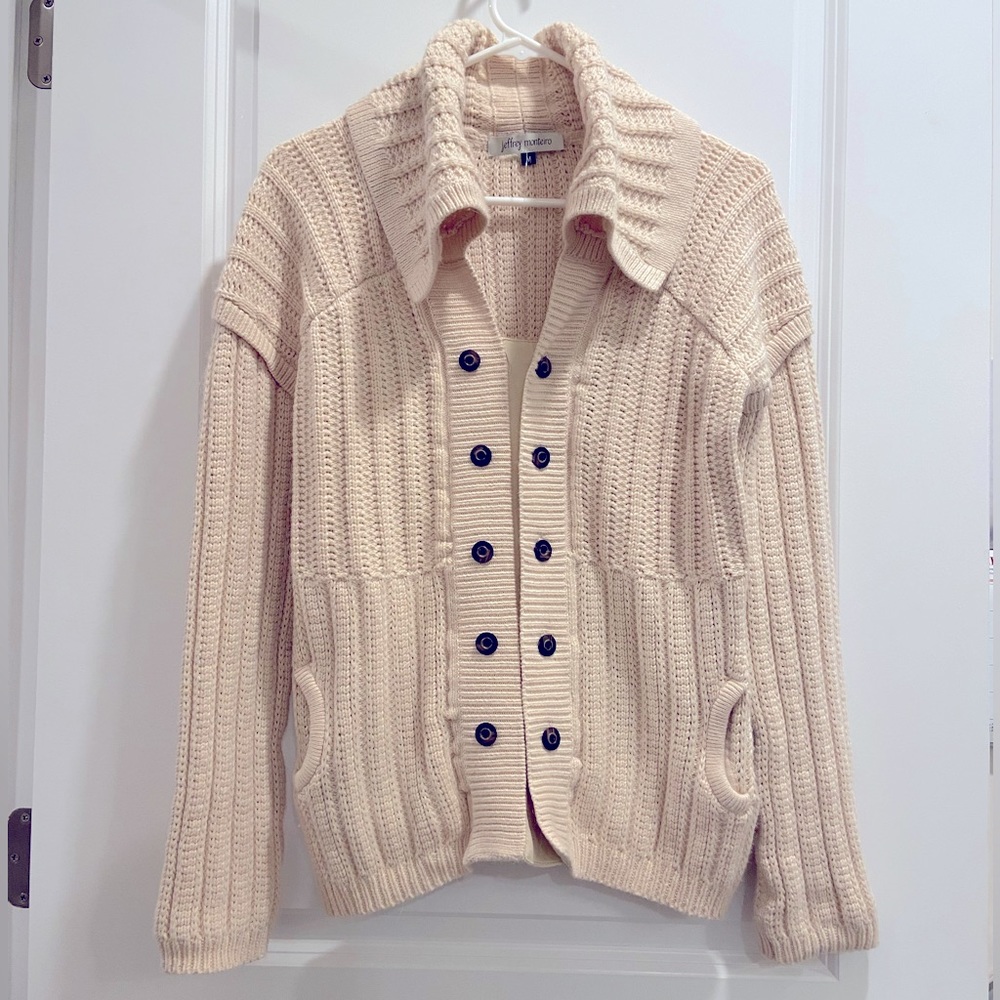Sweater Button Up Texture Knit Cardigan